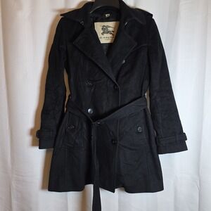 Burberry London Black Wool/Cashmere Double Breasted Coat/Woman's 6US